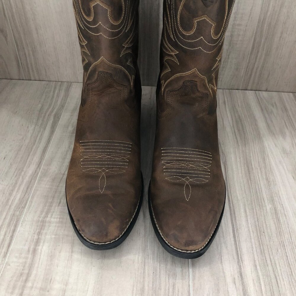 Ariat Boots Womens 9.5B Heritage Brown Leather Pull On Cowboy Western - Picture 7 of 10